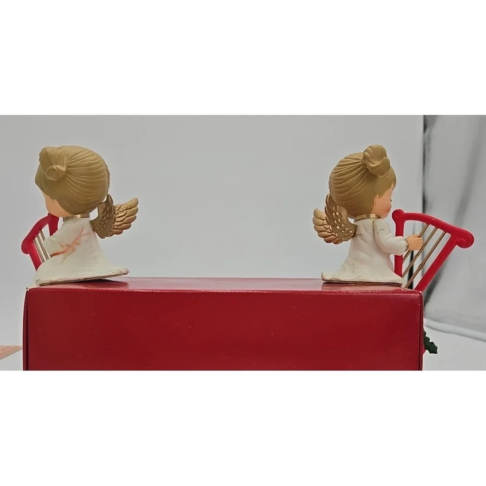 2‎ Russ Vtg Christmas Shelf Sitting Stocking Hangers Angel Angels W/ Boxes